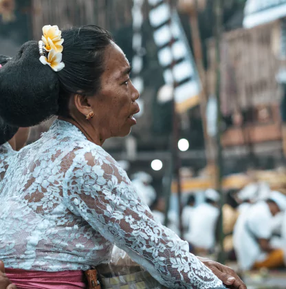 Cérémonie hindouiste à Bali. Culture Indonésie