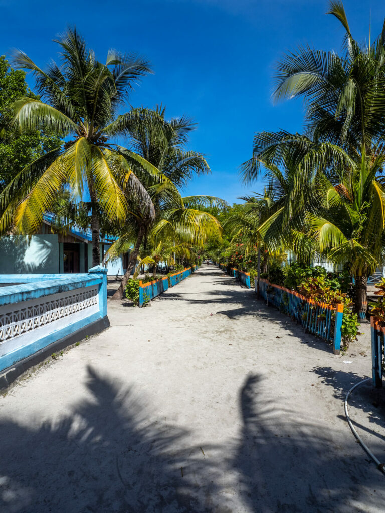 chemin sur l'île de Arborek à Raja Ampat